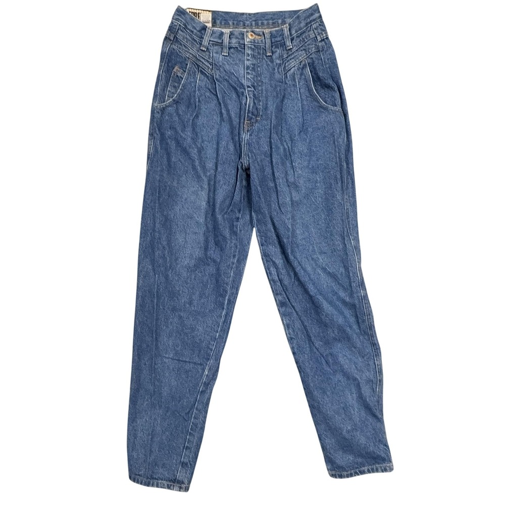 Vintage Forenza Jeans Womens 14 Blue Stone Wash High Rise Pleated Mom Denim